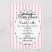 ピンクのパリのブライダルシャワーの招待状 招待状 (正面/裏面)