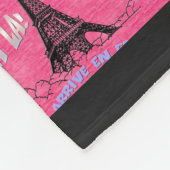 ピンクのパリの魅力的なプードル(パーソナライズな) フリースブランケット (角)