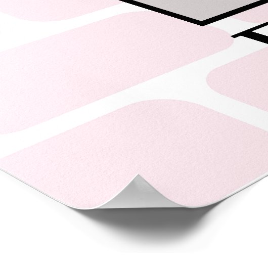 ピンクのパリスタイルのブライズシャワーの写真フレームポスター ポスター (角)