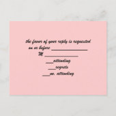 ピンクのパリ・エッフェル塔のデスティネーション・ウェディング インビテーションポストカード (裏面)