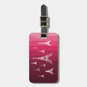 ピンクのパリ ラゲッジタグ (正面縦)