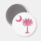 ピンクのパルメット・ムーン マグネット (正面/裏面)