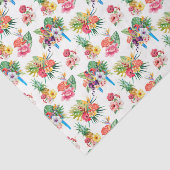 ピンクのパロットと花(デザイン61ピンクシリーズ) 薄葉紙 (詳細)