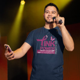 ピンクのパワー乳がん認識度デザイン Tシャツ