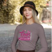 ピンクのパワー乳がん認識度デザイン Tシャツ