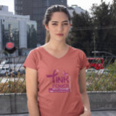 ピンクのパワー乳がん認識度デザイン Tシャツ