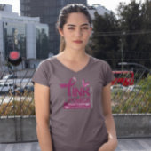 ピンクのパワー乳がん認識度デザイン Tシャツ