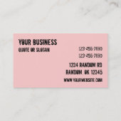 ピンクのパンクのスカルの骨が交差した図形のカスタマイズ可能なカード 名刺 (裏面)