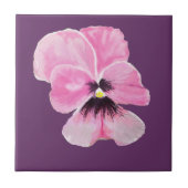 ピンクのパンジーのタイル タイル (正面)