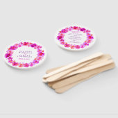 ピンクのパンジーの水彩結婚式のプログラムファン ハンドファン (組立なし)