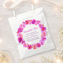 ピンクのパンジーの結婚水色の私の紙吹雪 フェイバーバッグ