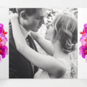 ピンクのパンジーの花 水彩 結婚式 三つ折りプログラム (内部中)