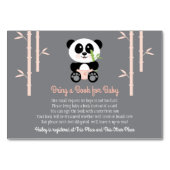 ピンクのパンダのベビーシャワーの本の要求カード テーブルナンバー (正面)