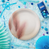 ピンクのパンパスグラス ボヘミアンスタイルのウェディング ペーパープレート (パーティー)