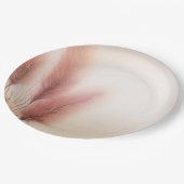 ピンクのパンパスグラス ボヘミアンスタイルのウェディング ペーパープレート (アングル)