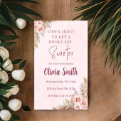 ピンクのパンパスグラス ボーホーシャワー 招待状