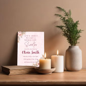 ピンクのパンパスグラス ボーホーシャワー 招待状