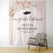 ピンクのパンパスグラス 卒業式 タペストリー (インサイチュ)