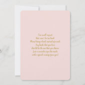 ピンクのパンパスグラス 女の子のベビーシャワー 招待状 (裏面)