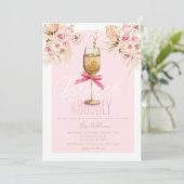 ピンクのパンパス ブランシュ & バブル ブライズシャワー 招待状 (スタンド正面)