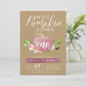 ピンクのパンプキンカスタムエイジバーサデーパーティー 招待状 (スタンド正面)