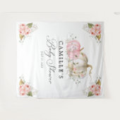 ピンクのパンプキンガール ベビーシャワーパーティー 背景 タペストリー (正面(横))