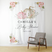 ピンクのパンプキンガール ベビーシャワーパーティー 背景 タペストリー (インサイチュ)