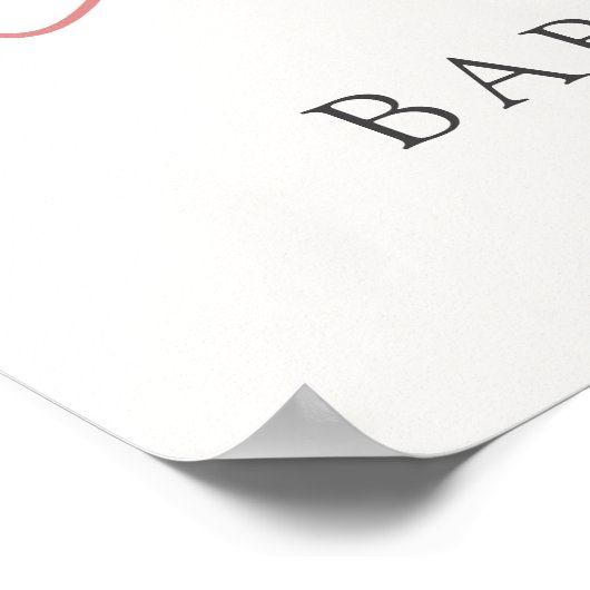 ピンクのパンプキンベイビーシャワーの歓迎の看板 ポスター (角)