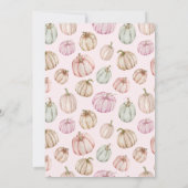 ピンクのパンプキンベイビーシャワー 招待状 (裏面)