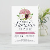 ピンクのパンプキンベイビーシャワー 招待状 (スタンド正面)