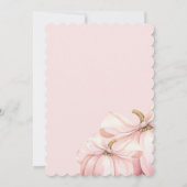 ピンクのパンプキンボウガール ファーストバースデー 招待状 (裏面)