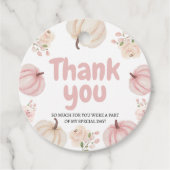 ピンクのパンプキン感謝ギフトタグ フェイバータグ (正面)