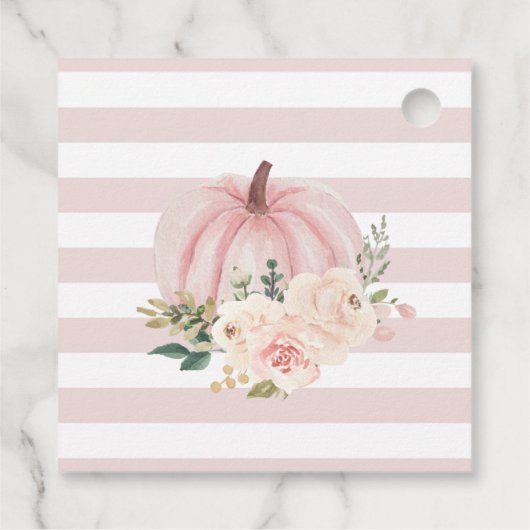 ピンクのパンプキン感謝ギフトタグ フェイバータグ (裏面)