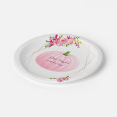 ピンクのパンプキン ガーリー ベイビー シャワー ペーパープレート (アングル)