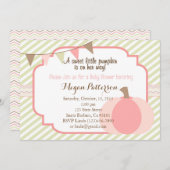 ピンクのパンプキン ベビーシャワー招待状 招待状 (正面/裏面)