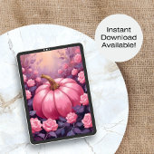 ピンクのパンプキン ローズ フラワーハロウィン サンクスギブリング シーズンカード