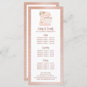 ピンクのパン屋さんのパティシエ デザート メニュー (正面/裏面)