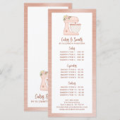 ピンクのパン屋さん パティシエ デザート メニュー (正面/裏面)