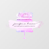 ピンクのパン屋さん パティスリー グリッター ケーキ ウィンドウサイン (シート)