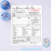 ピンクのパン屋のケーキ注文フォーム チラシ (シングル)