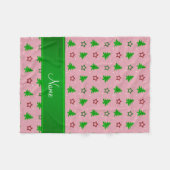 ピンクのパーソナライズされたクかわいらしリズムスター フリースブランケット (正面(横))