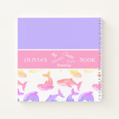 ピンクのパーソナライズされたクジラ ノートブック (裏面)