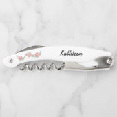 ピンクのパーソナライズされたフローラ花嫁ギフト ソムリエナイフ