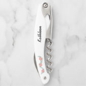 ピンクのパーソナライズされたフローラ花嫁ギフト ソムリエナイフ