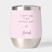 ピンクのパーソナライズされた花嫁の介添え人提案ウェディング (背面)