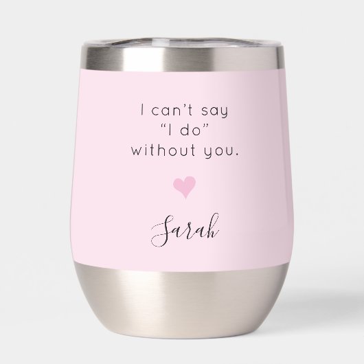 ピンクのパーソナライズされた花嫁の介添え人提案ウェディング (背面)