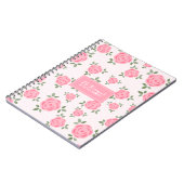 ピンクのパーソナライズされた花 ノートブック (左側)