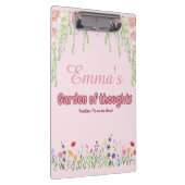 ピンクのパーソナライズされた野草庭園 クリップボード (右)