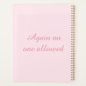 ピンクのパーソナライズされた野草庭園 プランナー手帳 (裏面)