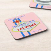 ピンクのパーソナライズな喜ばしい徴候を結婚するラスベガス コースター (左側)